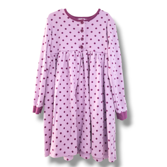 Hanna Andersson 130 US 8 Purple Dot Longsleeved Dress - Picture 1 of 3
